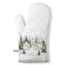 Oven mitt Snowy houses