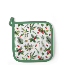 Potholder Winter greenery white