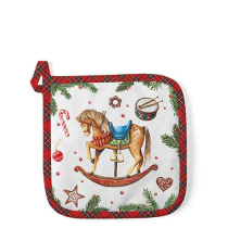 Potholder Classic rocking horse white