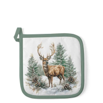 Potholder Winter stag white