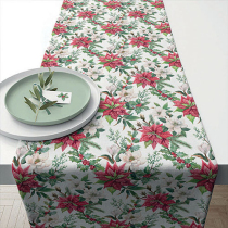 Table runner 40x150 cm Christmas florals