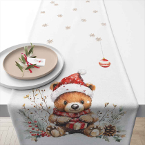 Table runner 40x150 cm Teddy's gift white