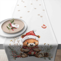 Table runner 40x150 cm Teddy's gift white
