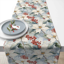 Table runner 40x150 cm Winter poinsettia