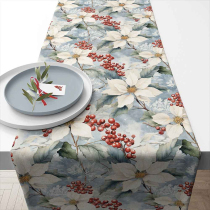Table runner 40x150 cm Winter poinsettia