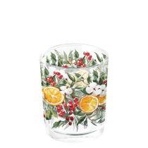 Tea light holder Winter oranges