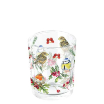 Tea light holder Birds in winter