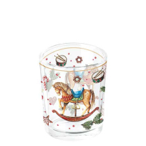Tea light holder Classic rocking horse white