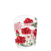 Tea light holder Blooming amaryllis white