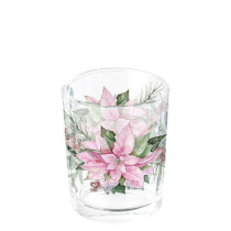 Tea light holder Pink poinsettia