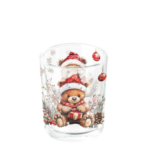 Tea light holder Teddy's gift white