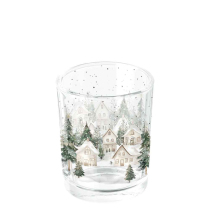 Tea light holder Snowy houses