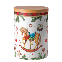 Storage jar medium Classic rocking horse white