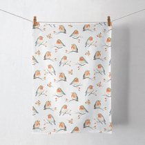 Kitchen towel Robin family