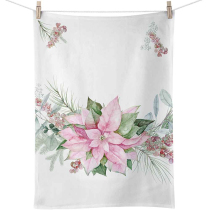 Kitchen towel Pink poinsettia