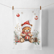 Kitchen towel Teddy's gift white