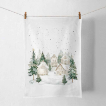 Kitchen towel Snowy houses