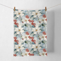 Kitchen towel Winter poinsettia