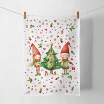Kitchen towel Elves by the tree