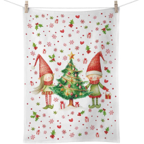 Kitchen towel Elves by the tree