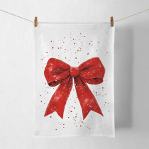 Kitchen towel Fancy bow red/white