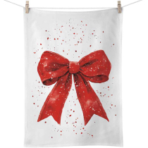Kitchen towel Fancy bow red/white