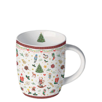 Mug 0.2 L Ornaments all over red