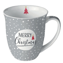 Mug 0.4 L Christmas snowflakes grey