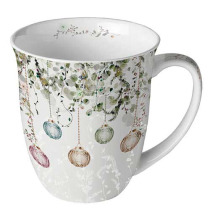 Mug 0.4 L Floral Christmas grey