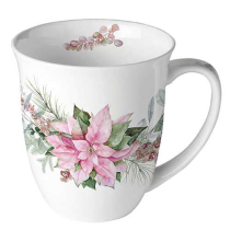 Mug 0.4 L Pink poinsettia