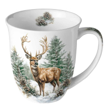 Mug 0.4 L Winter stag white