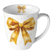 Mug 0.4 L Fancy bow gold/white