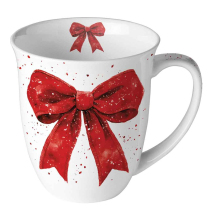 Mug 0.4 L Fancy bow red/white