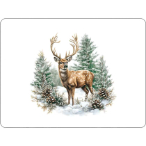 Placemat Winter stag white