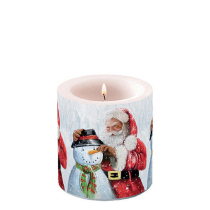 Candle small Santa and snowman
