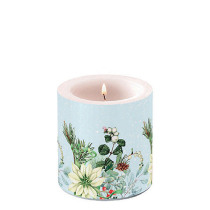 Candle small White poinsettia