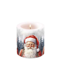 Candle small Happy Santa