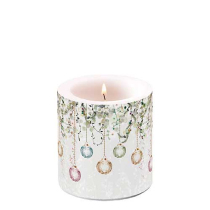 Candle small Floral Christmas grey