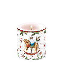 Candle small Classic rocking horse white
