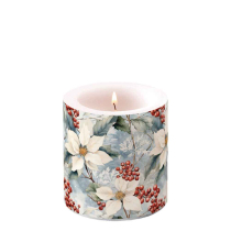 Candle small Winter poinsettia