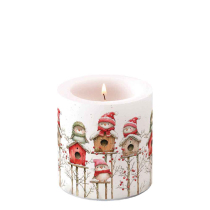Candle small Birdhouse quartet white