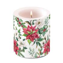 Candle medium Christmas florals