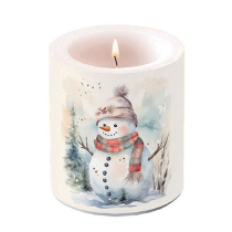 Candle medium Snowman in nature