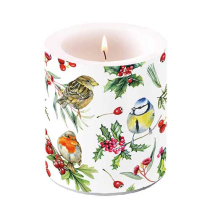 Candle medium Birds in winter