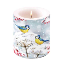 Candle medium Birds in the snow