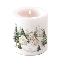 Candle medium Snowy houses
