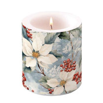 Candle medium Winter poinsettia