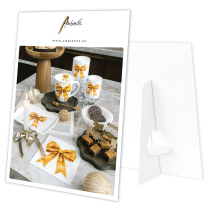 Showcard A3 Fancy bow gold/white