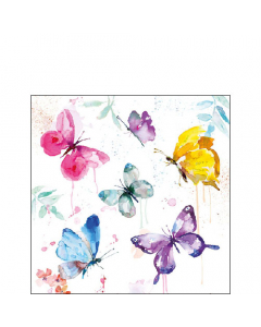 Napkin 25 Butterfly collection white FSC Mix