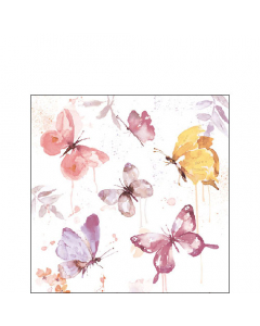 Napkin 25 Butterfly collection rose FSC Mix